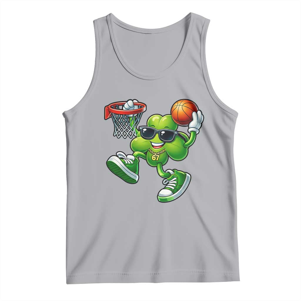 Funny 67 Meme Six Seven Basketball Shamrock St Patricks Day Tank Top TS11 Athletic Heather Print Your Wear