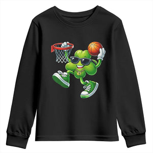 Funny 67 Meme Six Seven Basketball Shamrock St Patricks Day Youth Sweatshirt TS11 Black Print Your Wear