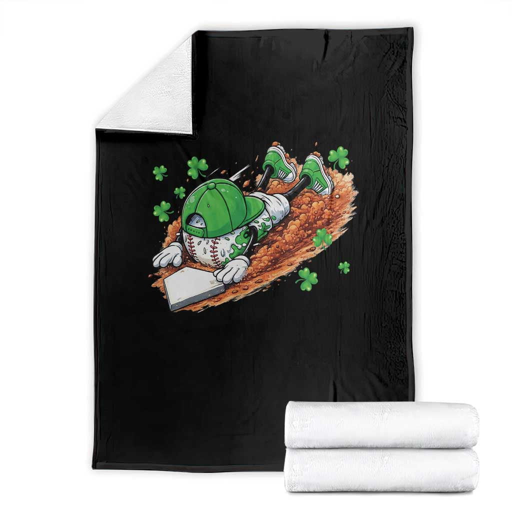 Funny Baseball St Patricks Day Home Plate Drip Throw Blanket TS11 Black Print Your Wear