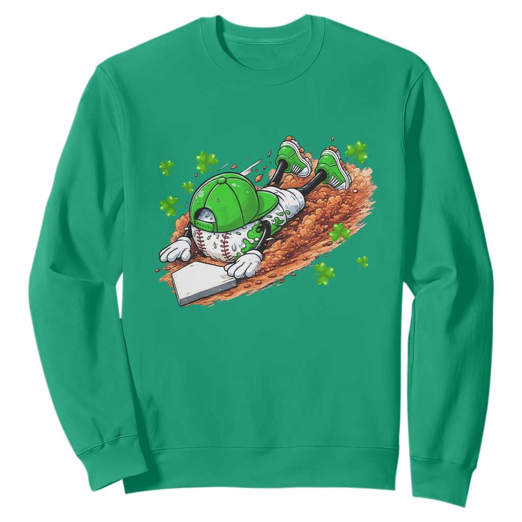 Funny Baseball St Patricks Day Home Plate Drip Sweatshirt TS11 Irish Green Print Your Wear