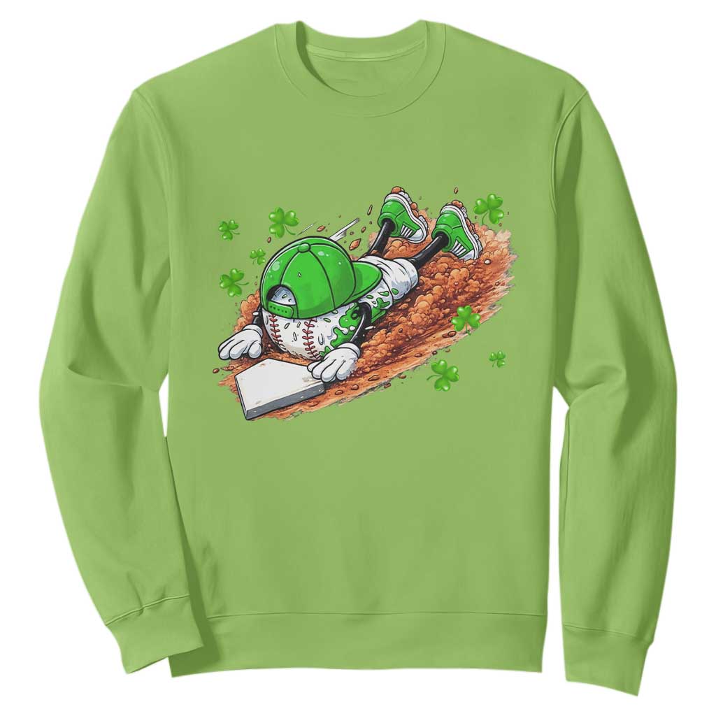 Funny Baseball St Patricks Day Home Plate Drip Sweatshirt TS11 Lime Print Your Wear