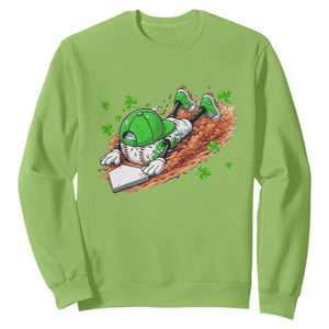 Funny Baseball St Patricks Day Home Plate Drip Sweatshirt TS11 Lime Print Your Wear