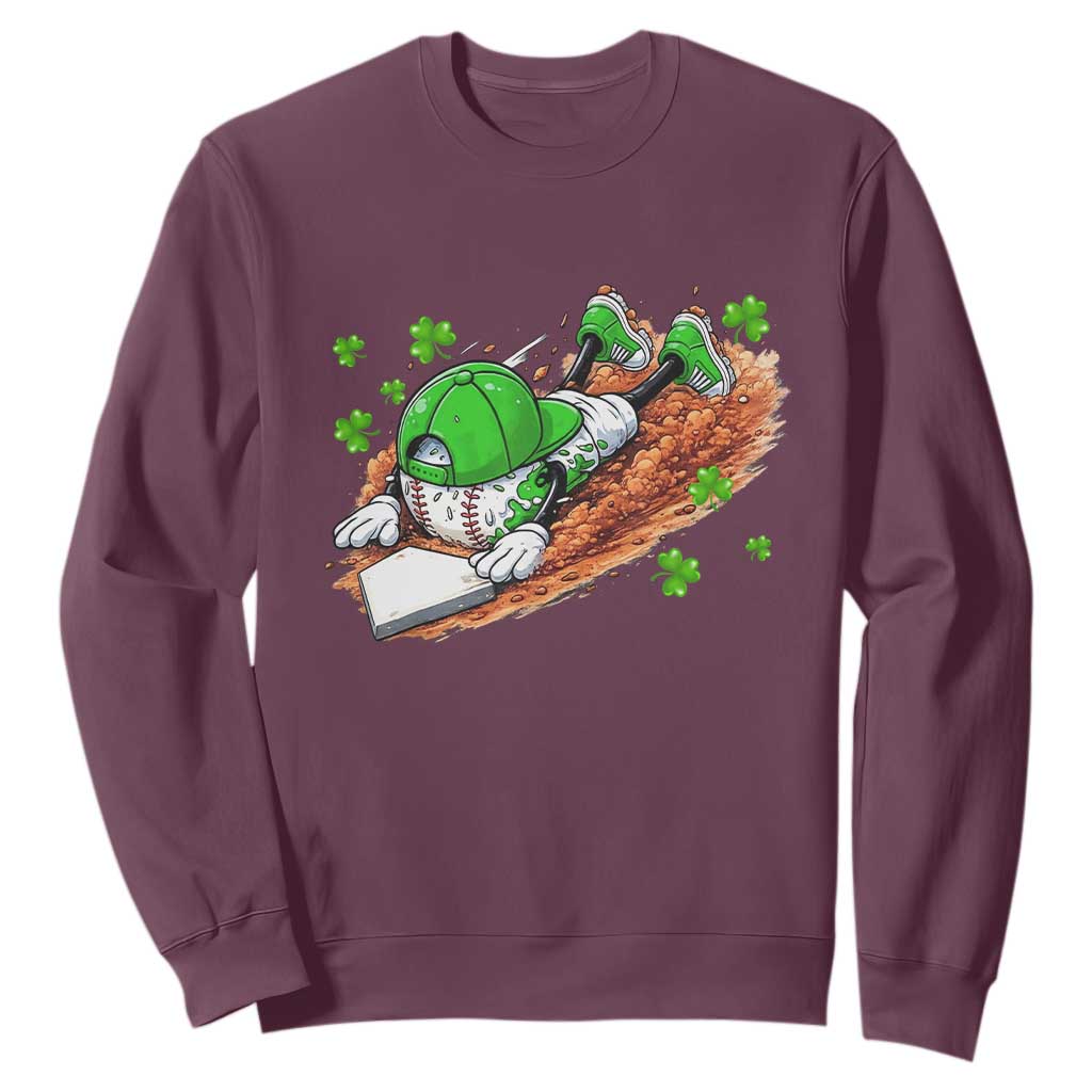 Funny Baseball St Patricks Day Home Plate Drip Sweatshirt TS11 Maroon Print Your Wear