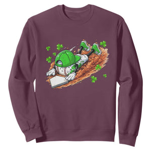 Funny Baseball St Patricks Day Home Plate Drip Sweatshirt TS11 Maroon Print Your Wear