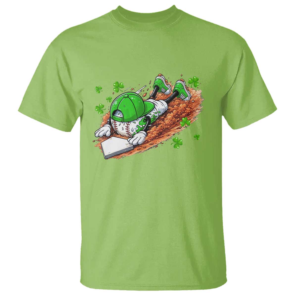 Funny Baseball St Patricks Day Home Plate Drip T Shirt TS11 Lime Print Your Wear