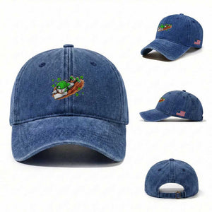 Funny Baseball St Patricks Day Home Plate Drip Washed Cotton Baseball Cap TS11 Washed Cap Universal Fit Royal Blue Print Your Wear