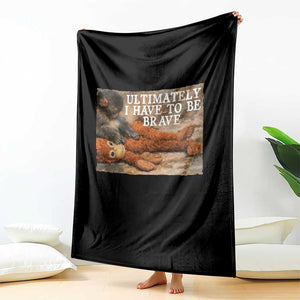 Ultimate I Have To Be Brave Punch The Monkey Throw Blanket Cute Baby Monkey Hugging Plush TS11 Print Your Wear