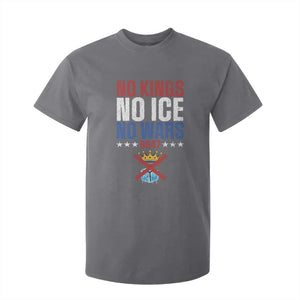 No Kings No Ice No Wars 8647 T Shirt For Kid Rejecting Kings Anti Authoritarian TS11 Charcoal Print Your Wear
