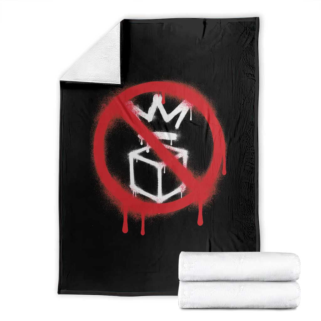 No Kings No Ice Protest Throw Blanket Vintage Political Stop Sign Graffiti Graphic TS11 Black Print Your Wear