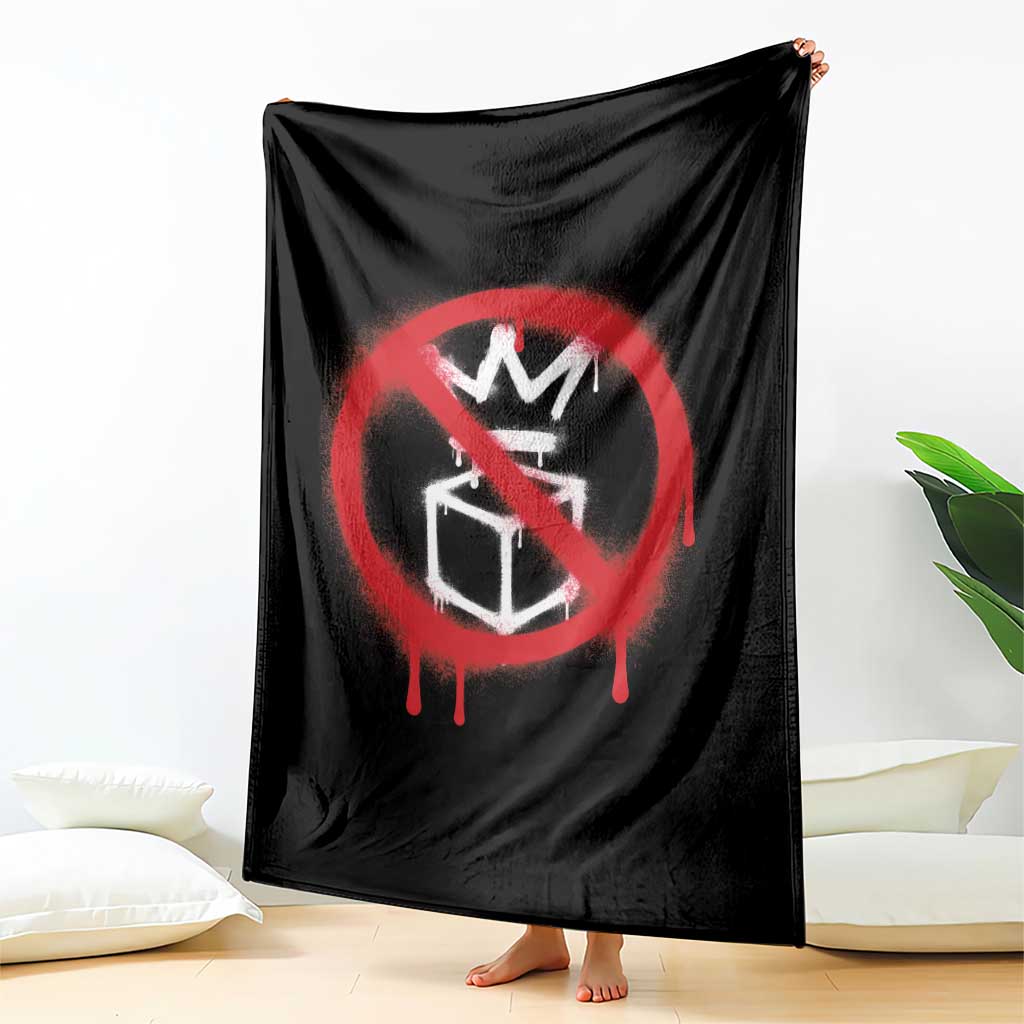 No Kings No Ice Protest Throw Blanket Vintage Political Stop Sign Graffiti Graphic TS11 Print Your Wear