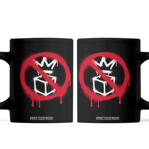 No Kings No Ice Protest Coffee Mug Vintage Political Stop Sign Graffiti Graphic TS11 Black Print Your Wear