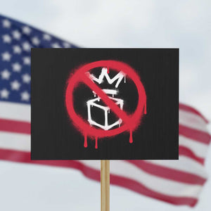 No Kings No Ice Protest Protest Sign Vintage Political Stop Sign Graffiti Graphic TS11 Horizontal 18" × 24" Black Print Your Wear