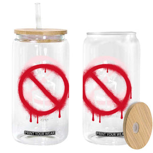 No Kings No Ice Protest Glass Can Vintage Political Stop Sign Graffiti Graphic TS11 Print Your Wear