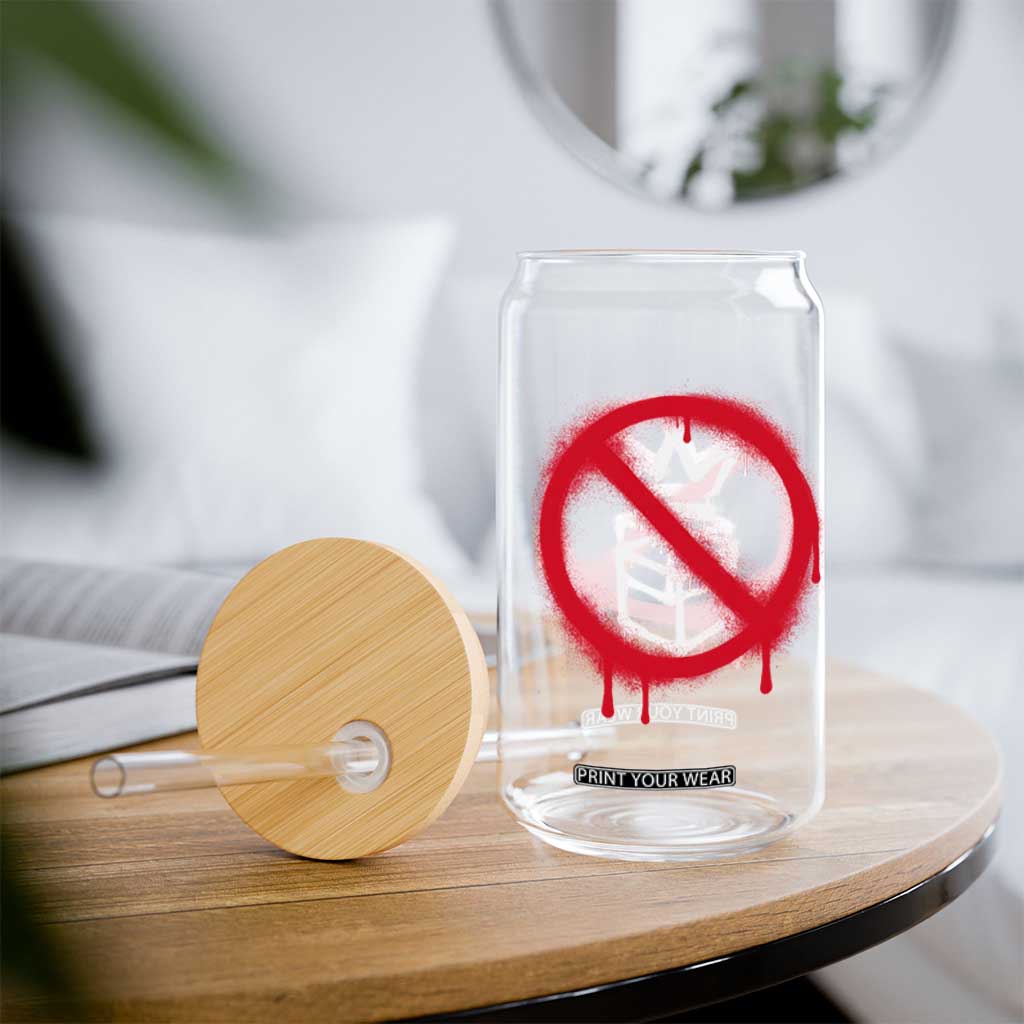 No Kings No Ice Protest Glass Can Vintage Political Stop Sign Graffiti Graphic TS11 Print Your Wear
