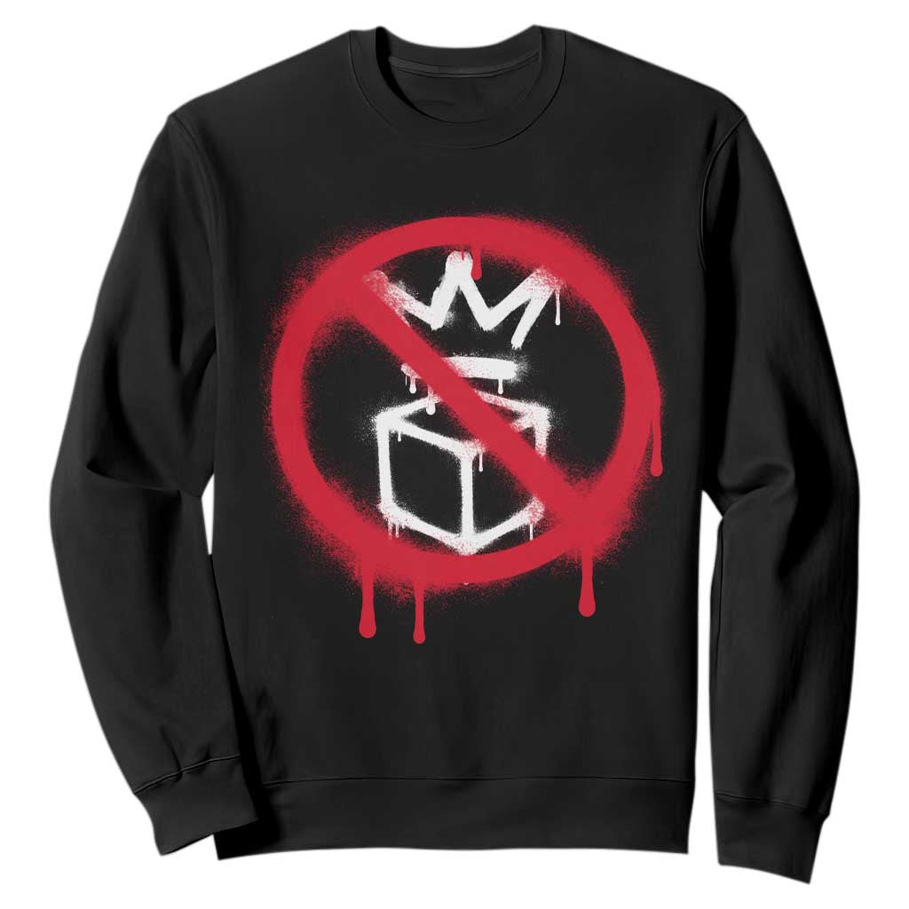 No Kings No Ice Protest Sweatshirt Vintage Political Stop Sign Graffiti Graphic TS11 Black Print Your Wear