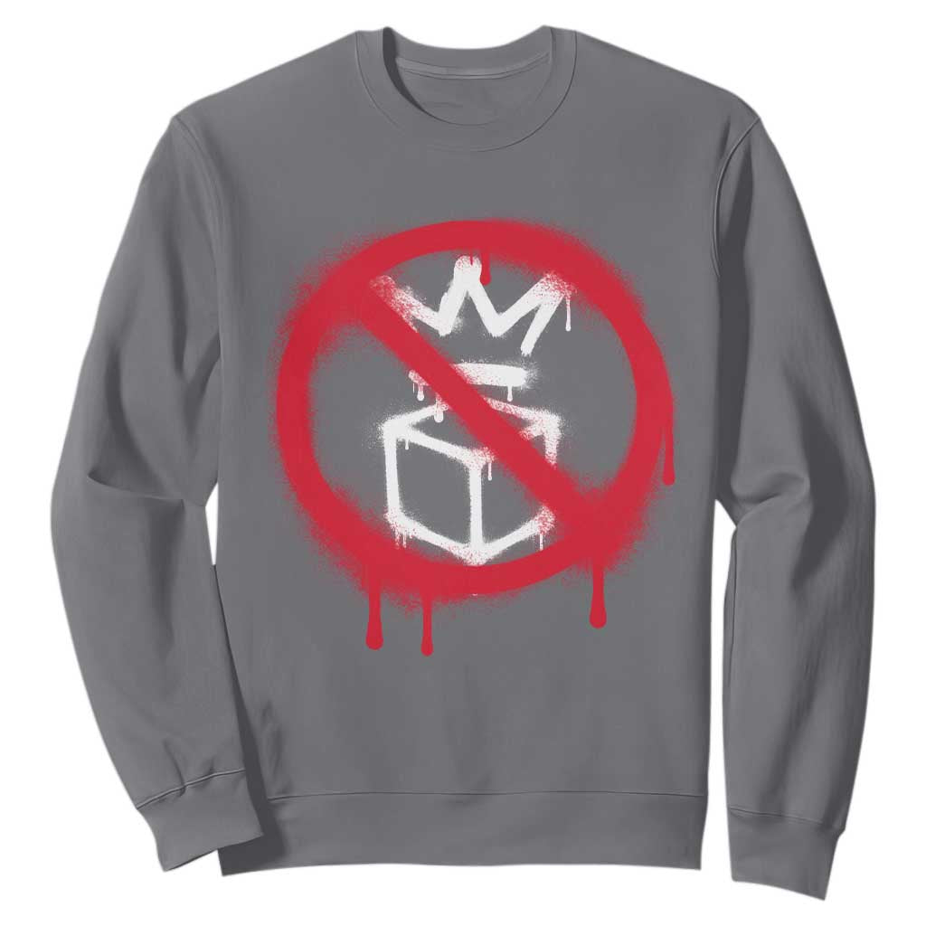 No Kings No Ice Protest Sweatshirt Vintage Political Stop Sign Graffiti Graphic TS11 Charcoal Print Your Wear