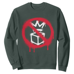 No Kings No Ice Protest Sweatshirt Vintage Political Stop Sign Graffiti Graphic TS11 Dark Forest Green Print Your Wear