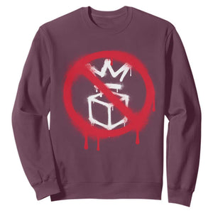 No Kings No Ice Protest Sweatshirt Vintage Political Stop Sign Graffiti Graphic TS11 Maroon Print Your Wear