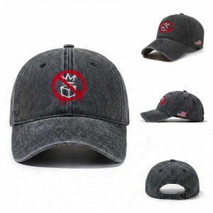 No Kings No Ice Protest Washed Cotton Baseball Cap Vintage Political Stop Sign Graffiti Graphic TS11 Washed Cap Universal Fit Dark Gray Print Your Wear