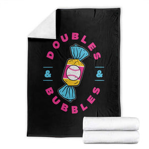 Doubles and Bubbles Baseball Candy Gum Throw Blanket TS11 Black Print Your Wear