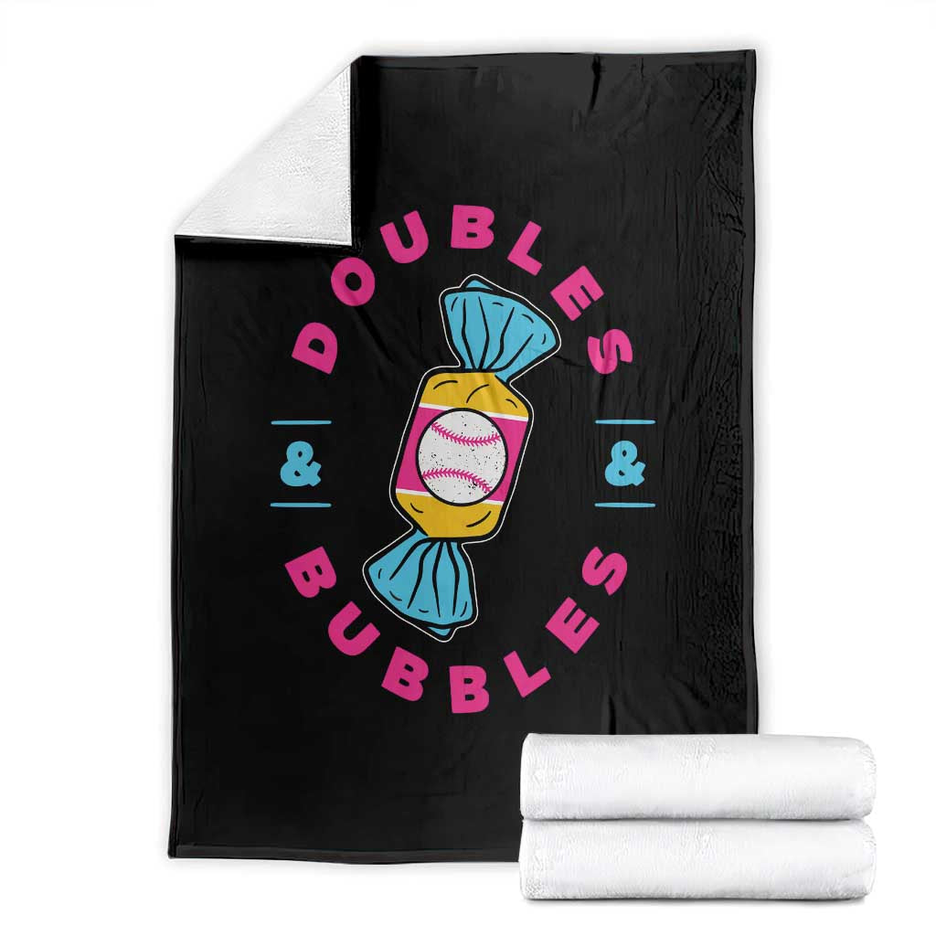 Doubles and Bubbles Baseball Candy Gum Throw Blanket TS11 Black Print Your Wear