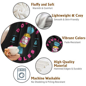 Doubles and Bubbles Baseball Candy Gum Throw Blanket TS11 Print Your Wear