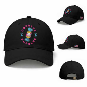 Doubles and Bubbles Baseball Candy Gum Baseball Cap TS11 Baseball Cap Universal Fit Black Print Your Wear