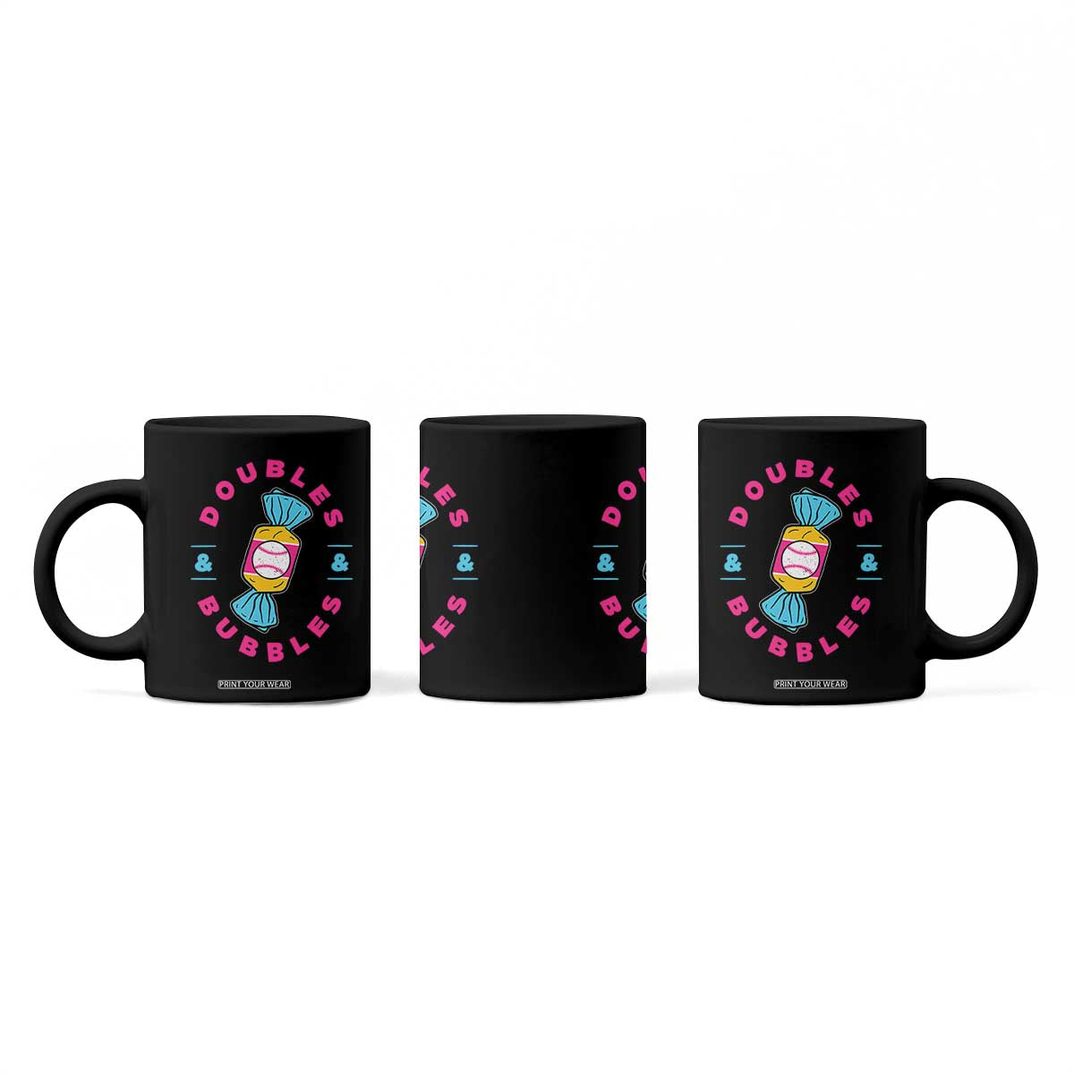 Doubles and Bubbles Baseball Candy Gum Coffee Mug TS11 Print Your Wear