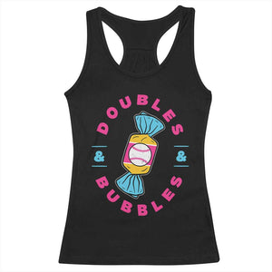 Doubles and Bubbles Baseball Candy Gum Racerback Tank Top TS11 Black Print Your Wear