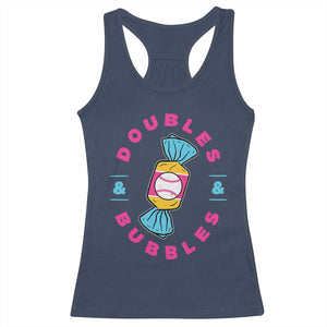 Doubles and Bubbles Baseball Candy Gum Racerback Tank Top TS11 Navy Print Your Wear