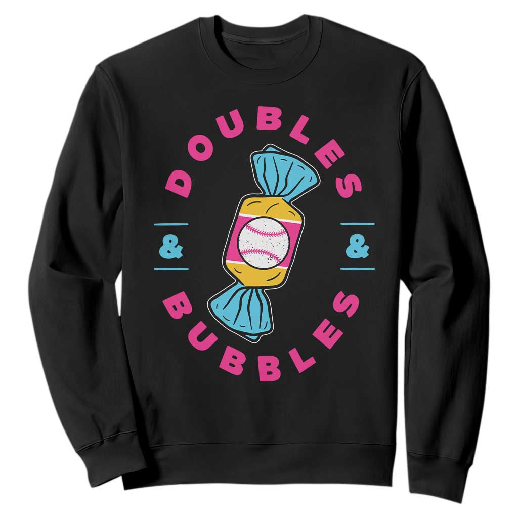 Doubles and Bubbles Baseball Candy Gum Sweatshirt TS11 Black Print Your Wear