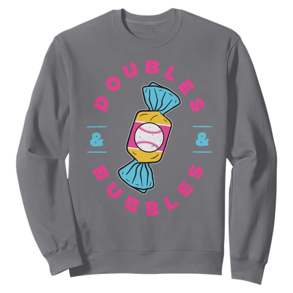 Doubles and Bubbles Baseball Candy Gum Sweatshirt TS11 Charcoal Print Your Wear