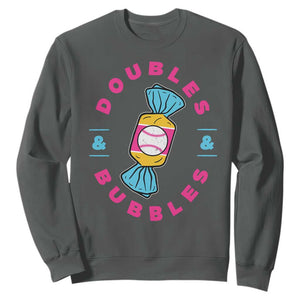 Doubles and Bubbles Baseball Candy Gum Sweatshirt TS11 Dark Heather Print Your Wear
