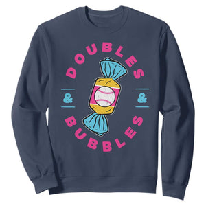 Doubles and Bubbles Baseball Candy Gum Sweatshirt TS11 Navy Print Your Wear