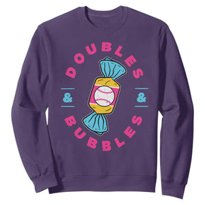 Doubles and Bubbles Baseball Candy Gum Sweatshirt TS11 Purple Print Your Wear