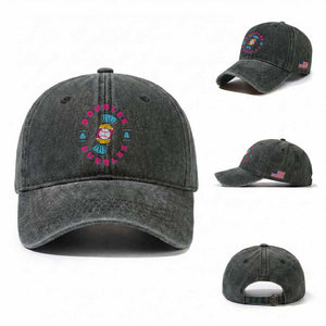 Doubles and Bubbles Baseball Candy Gum Washed Cotton Baseball Cap TS11 Washed Cap Universal Fit Dark Green Print Your Wear
