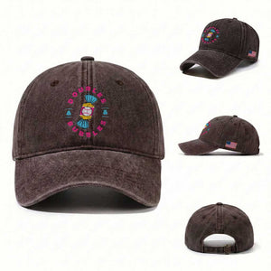 Doubles and Bubbles Baseball Candy Gum Washed Cotton Baseball Cap TS11 Washed Cap Universal Fit Dark Brown Print Your Wear