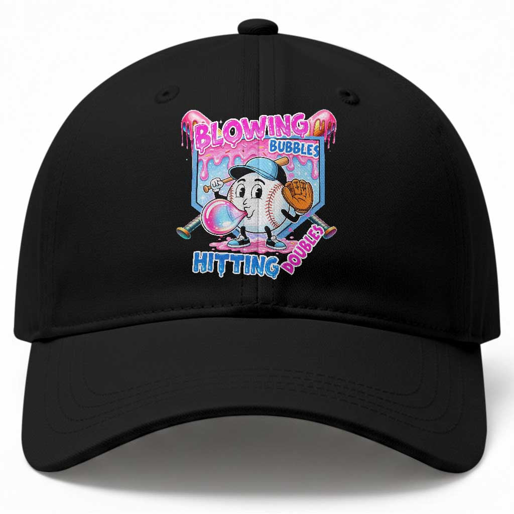 Baseball Blowing Bubbles Hitting Doubles Baseball Cap Sports Bubble Gum Lover TS11 Print Your Wear