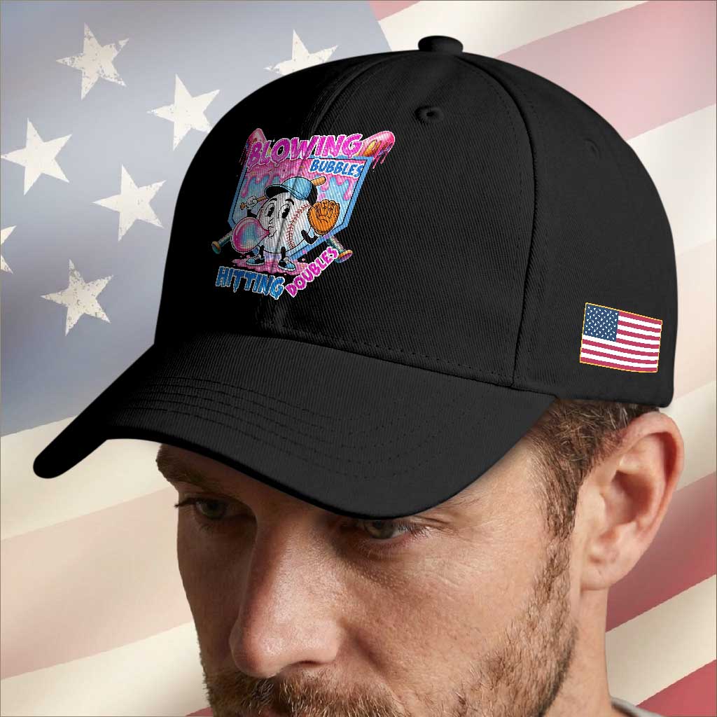 Baseball Blowing Bubbles Hitting Doubles Baseball Cap Sports Bubble Gum Lover TS11 Print Your Wear