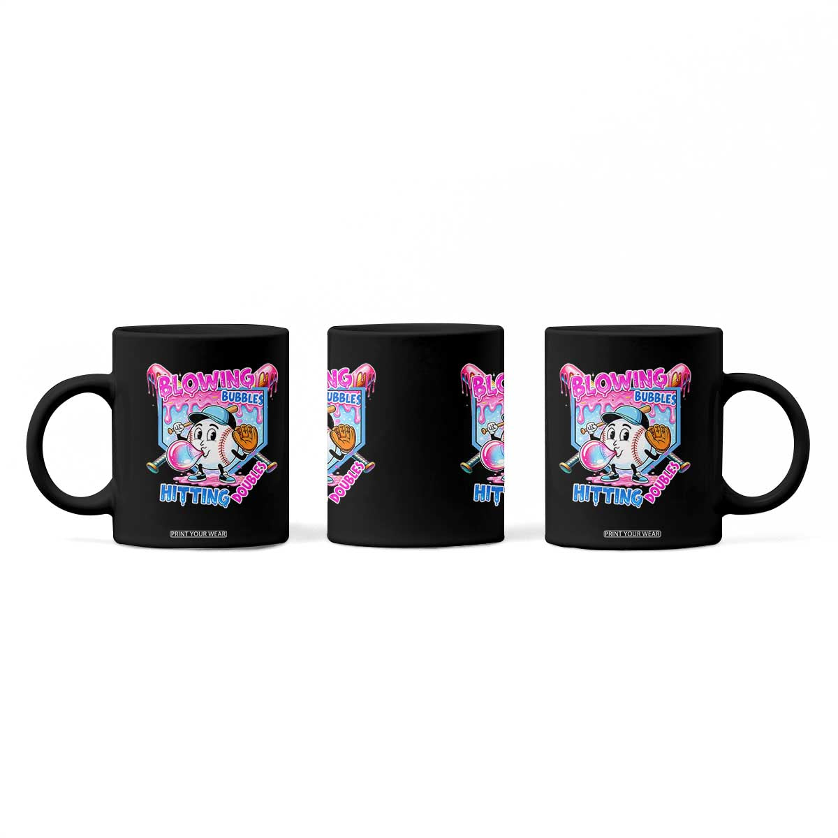 Baseball Blowing Bubbles Hitting Doubles Coffee Mug Sports Bubble Gum Lover TS11 Print Your Wear