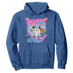 Baseball Blowing Bubbles Hitting Doubles Hoodie Sports Bubble Gum Lover TS11 Royal Blue Print Your Wear