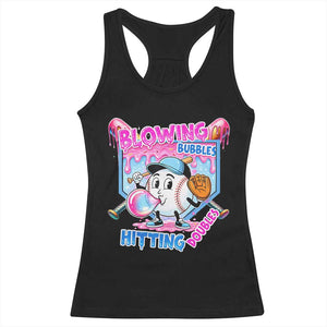 Baseball Blowing Bubbles Hitting Doubles Racerback Tank Top Sports Bubble Gum Lover TS11 Black Print Your Wear