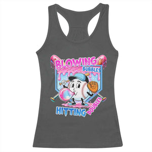 Baseball Blowing Bubbles Hitting Doubles Racerback Tank Top Sports Bubble Gum Lover TS11 Dark Heather Print Your Wear