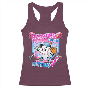Baseball Blowing Bubbles Hitting Doubles Racerback Tank Top Sports Bubble Gum Lover TS11 Maroon Print Your Wear