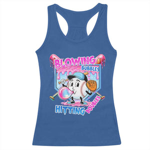 Baseball Blowing Bubbles Hitting Doubles Racerback Tank Top Sports Bubble Gum Lover TS11 Royal Blue Print Your Wear