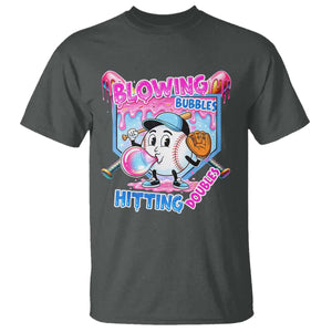 Baseball Blowing Bubbles Hitting Doubles T Shirt Sports Bubble Gum Lover TS11 Dark Heather Print Your Wear
