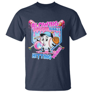 Baseball Blowing Bubbles Hitting Doubles T Shirt Sports Bubble Gum Lover TS11 Navy Print Your Wear