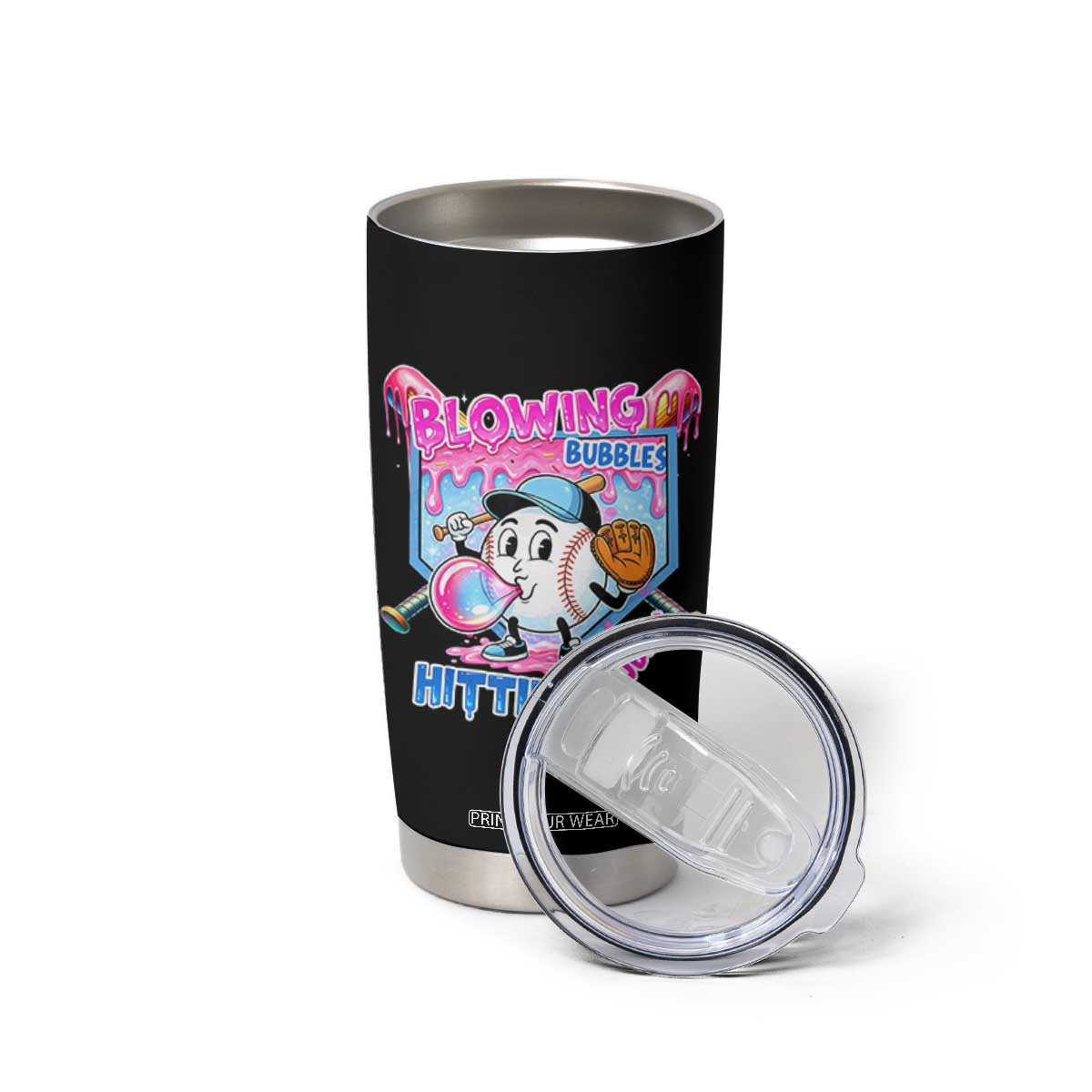 Baseball Blowing Bubbles Hitting Doubles Tumbler Cup Sports Bubble Gum Lover TS11 Print Your Wear