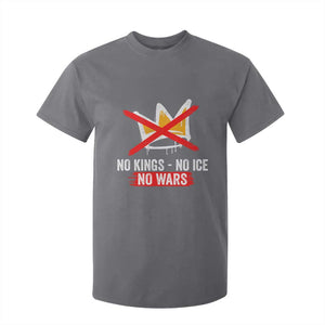 No Kings Protest T Shirt For Kid No Kings No Ice No Wars Anti Monarchy Statement TS11 Charcoal Print Your Wear