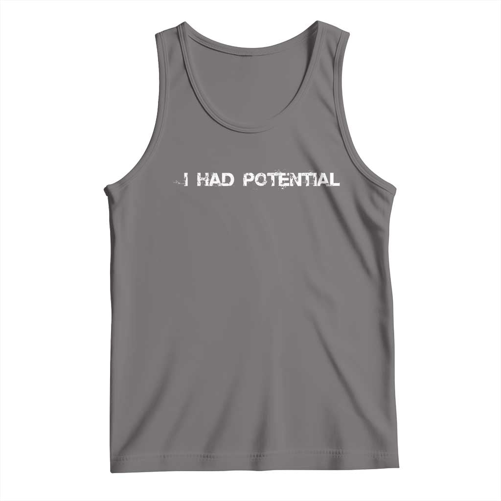 I Had Potential Tank Top Physics Sci Fi Joke TS11 Deep Heather Print Your Wear